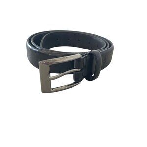 Dockers Genuine Leather Belt Size 38 Black Adjustable Silver Tone Buckle Classic